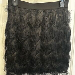 Max Studio Black Textured Mini Skirt